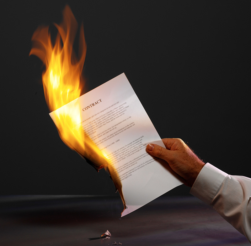 Burning contract